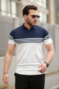 Erkek Yakalı Parça Renk Kısa Kollu T-shirt resmi
